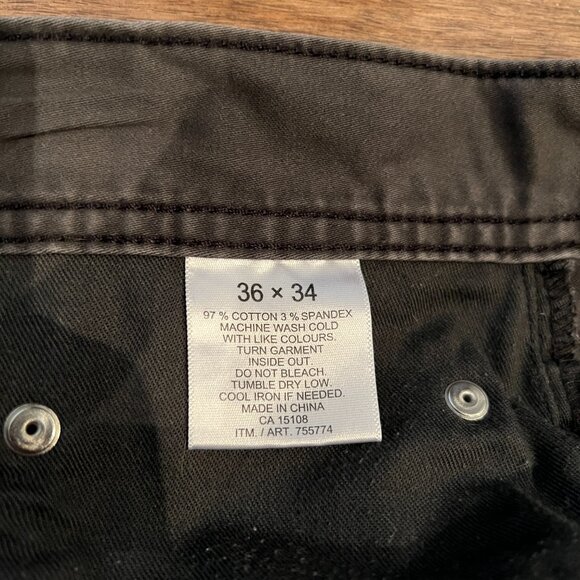 Kirkland Signature Men’s Pants Gray Size 36x34 Cotton Blend Casual Straight Fit - Picture 6 of 6